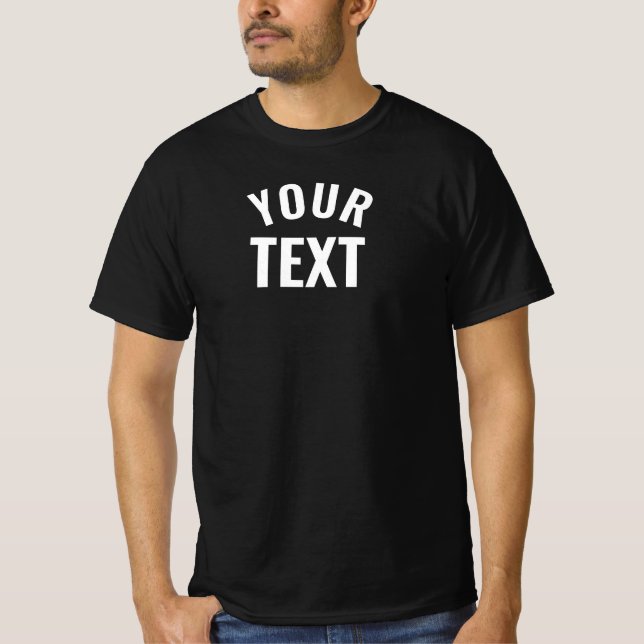 Add Text Modern Elegant Template Men's Black Value T-Shirt (Front)