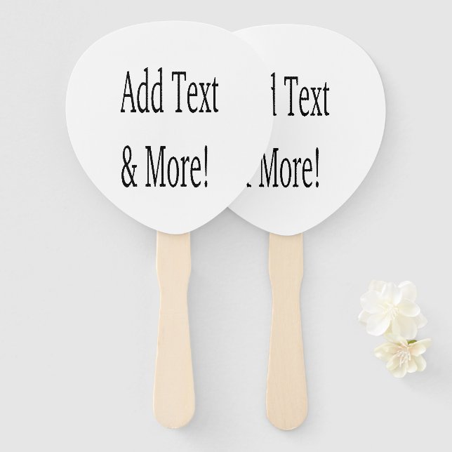 Add Text & More! Customise Your Own Personalised Hand Fan (Front and Back)