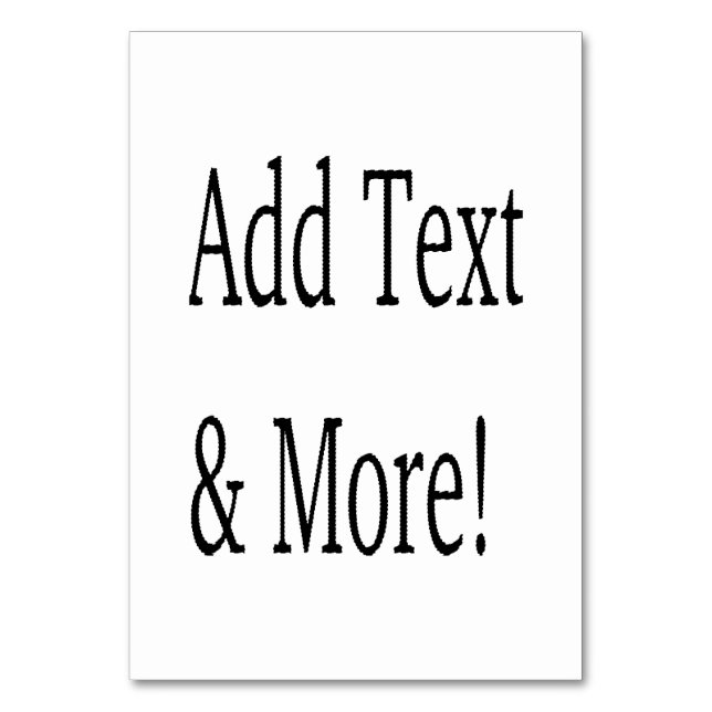 Add Text & More! Customise Your Own Personalised Table Number (Front)