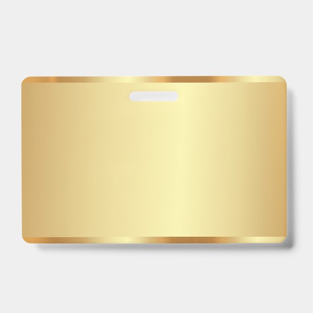 Add Text Name Logo Name Blank Gold Background ID Badge (Front)