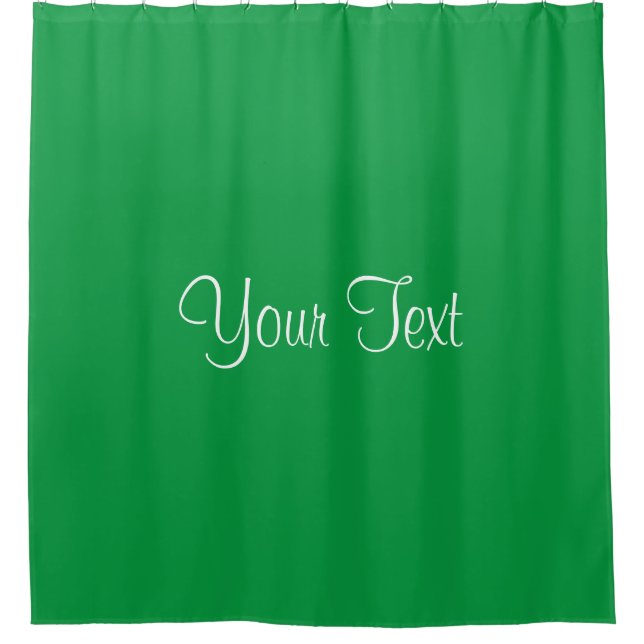 Add Text Name Modern Elegant Kelly Green Template Shower Curtain (Front)