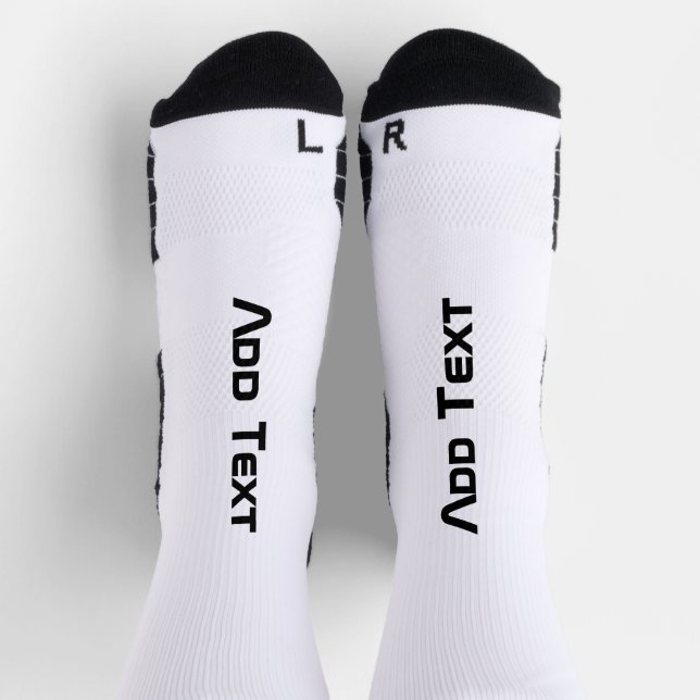 Add Text Name Printed Stylish Elegant Men Women Socks (Top)