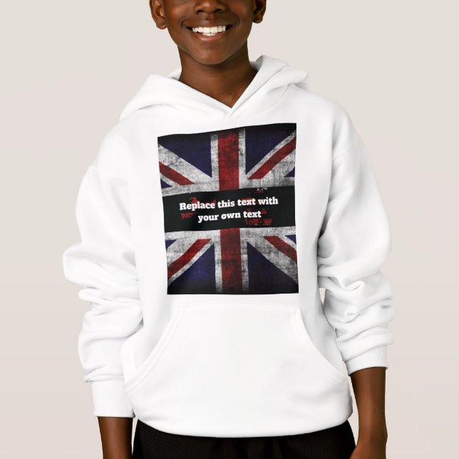 Add text on English flag Throw Pillow (Front)