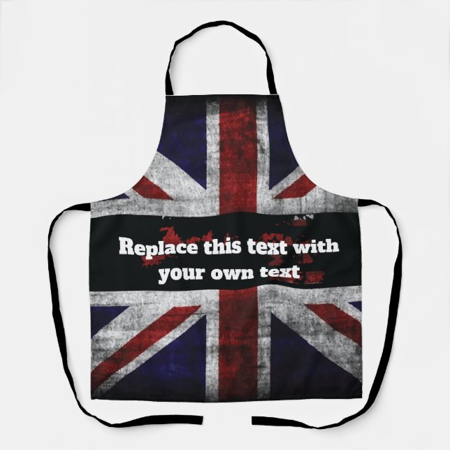 Add text on English flag Throw Pillow Apron (Front)