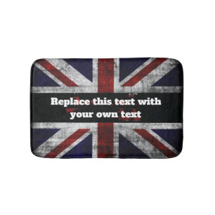 Add text on English flag Throw Pillow Bath Mat