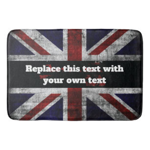 Add text on English flag Throw Pillow Bath Mat