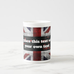 Add text on English flag Throw Pillow Bone China Mug