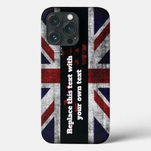 Add text on English flag Throw Pillow iPhone 13 Pro Case