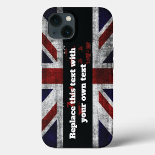 Add text on English flag Throw Pillow iPhone 13 Case