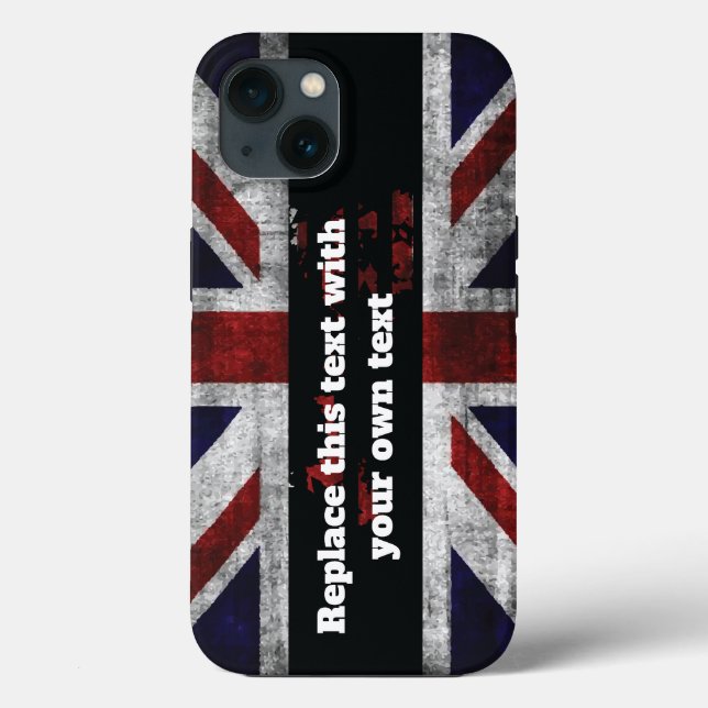 Add text on English flag Throw Pillow Case-Mate iPhone Case (Back)