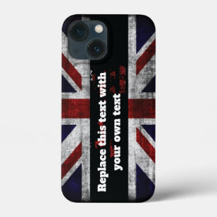 Add text on English flag Throw Pillow iPhone 13 Mini Case