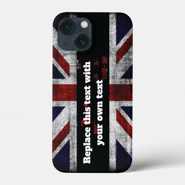Add text on English flag Throw Pillow Case-Mate iPhone Case (Back)