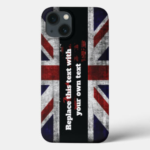 Add text on English flag Throw Pillow iPhone 13 Case