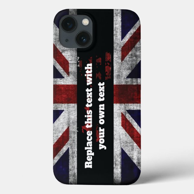 Add text on English flag Throw Pillow Case-Mate iPhone Case (Back)