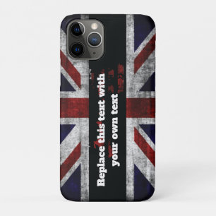 Add text on English flag Throw Pillow iPhone 11 Pro Case