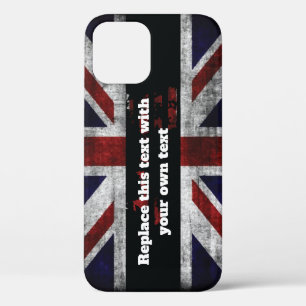 Add text on English flag Throw Pillow iPhone 12 Pro Case