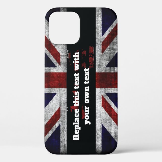 Add text on English flag Throw Pillow Case-Mate iPhone Case (Back)