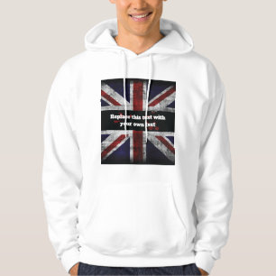 Add text on English flag Throw Pillow Hoodie