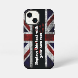 Add text on English flag Throw Pillow iPhone 13 Mini Case