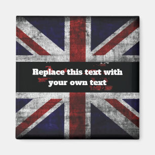 Add text on English flag Throw Pillow Magnet