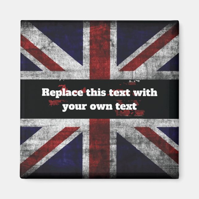 Add text on English flag Throw Pillow Magnet (Front)