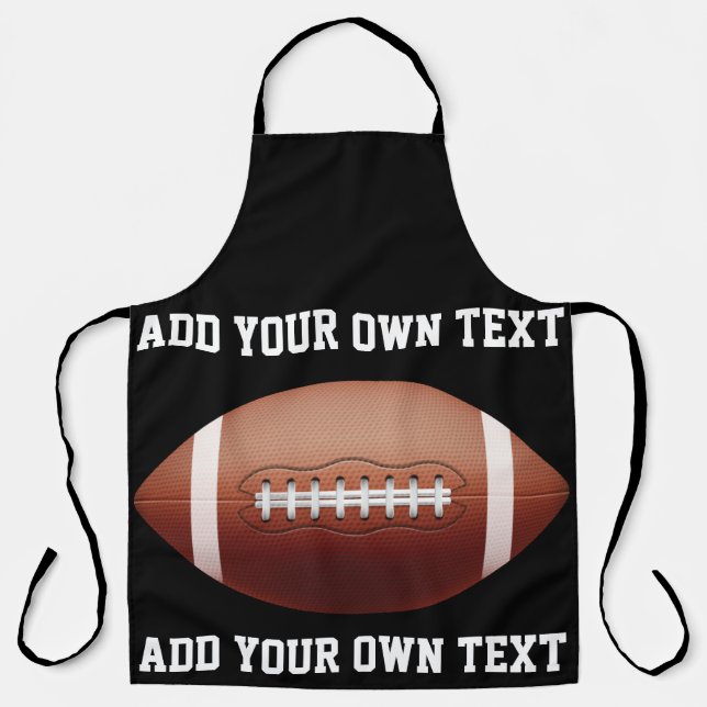 Add text on football throw pillow apron (Front)