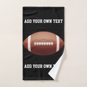 Add text on football throw pillow hand towel