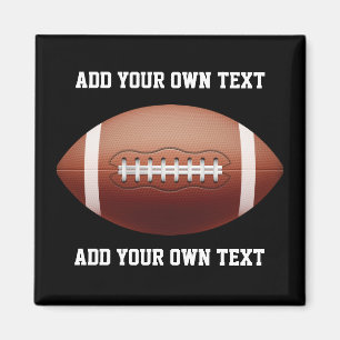 Add text on football throw pillow magnet