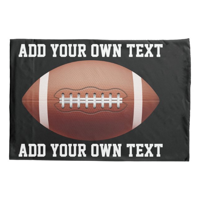 Add text on football throw pillow pillowcase (Back)