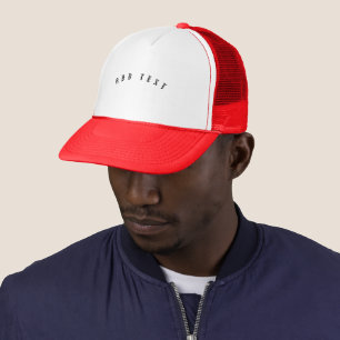ADD TEXT Printed White and Red Colour Stylish Cool Trucker Hat