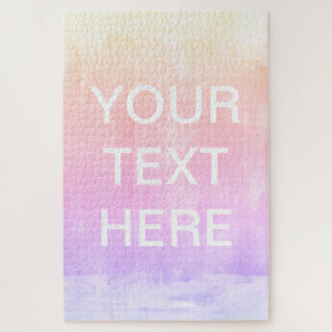 Add Text Template   Colourful Gradient Background Jigsaw Puzzle