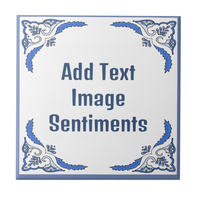 Add text Tile, Dutch Look, Personalise Ceramic Tile (Front)