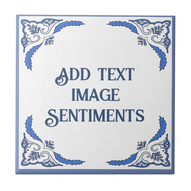 Add text Tile, Dutch Look, Personalise Ceramic Tile (Front)