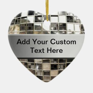 Add Text To Sparkling Silver Disco Ornament