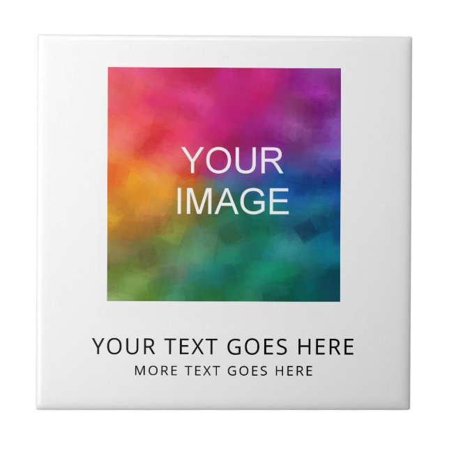 Add Text Upload Your Own Logo Or Photo Image Ceramic Tile (Front)