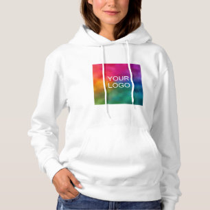 Add Text Upload Your Own Logo or Photo to White Hoodie