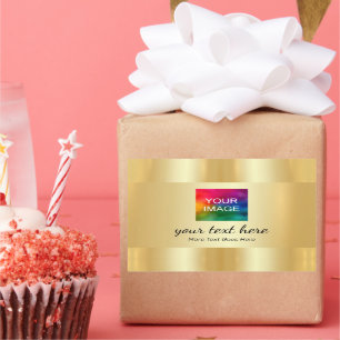 Add Text Upload Your Photo or Business Logo Rectangular Sticker