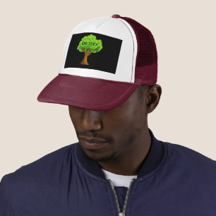 Add Text with Green Tree image Printed Baseball Trucker Hat