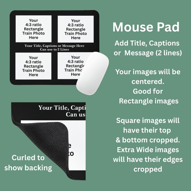 Add Text, Your Train Photo Here 4 Rectangle Photos Mouse Pad (Creator Uploaded)