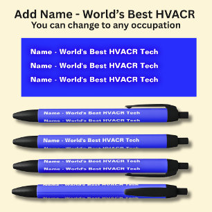 Add the Name - World's Best HVACR Tech Black Ink Pen