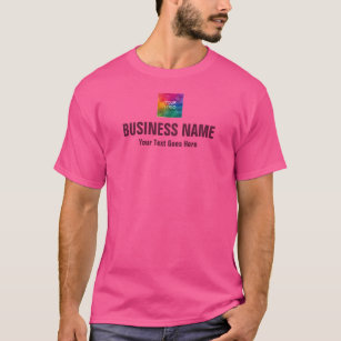 Add Upload Business Company Logo Mens Wow Pink T-Shirt