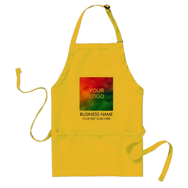 Add Upload Business Company Logo Text Template Standard Apron (Front)