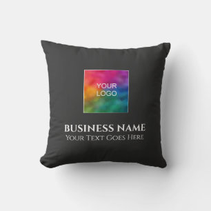 Add Upload Company Logo Double Sided Design Throw  Cushion