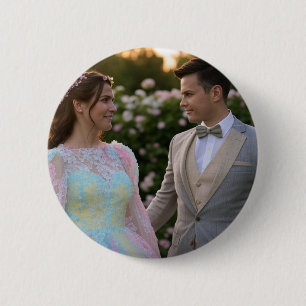 Add Wedding Photo Customise 6 Cm Round Badge