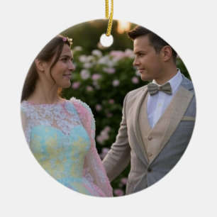 Add Wedding Photo Customise Ceramic Ornament