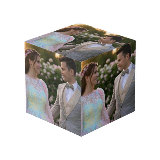 Add Wedding Photo Customise Cube (Front Angled)