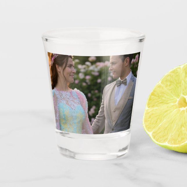Add Wedding Photo Customise Shot Glass (Front)