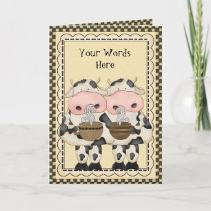 Add Words Coffee Cow greeting card