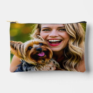 Add Yorkshire Terrier Photo Personalize Accessory Pouch