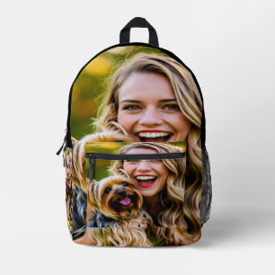 Add Yorkshire Terrier Photo Personalize Printed Backpack